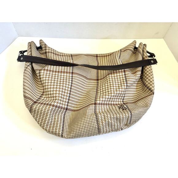 Ralph Lauren Brown Plaid Canvas Hobo Shoulder Bag – Classic - Picture 8 of 13